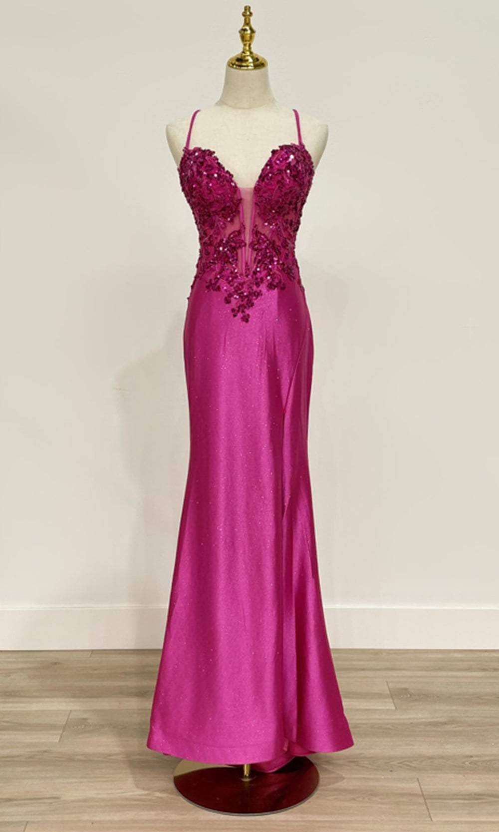 Nox Anabel A1583 - V-Neck Lace Beaded Formal Dress Evening Dresses