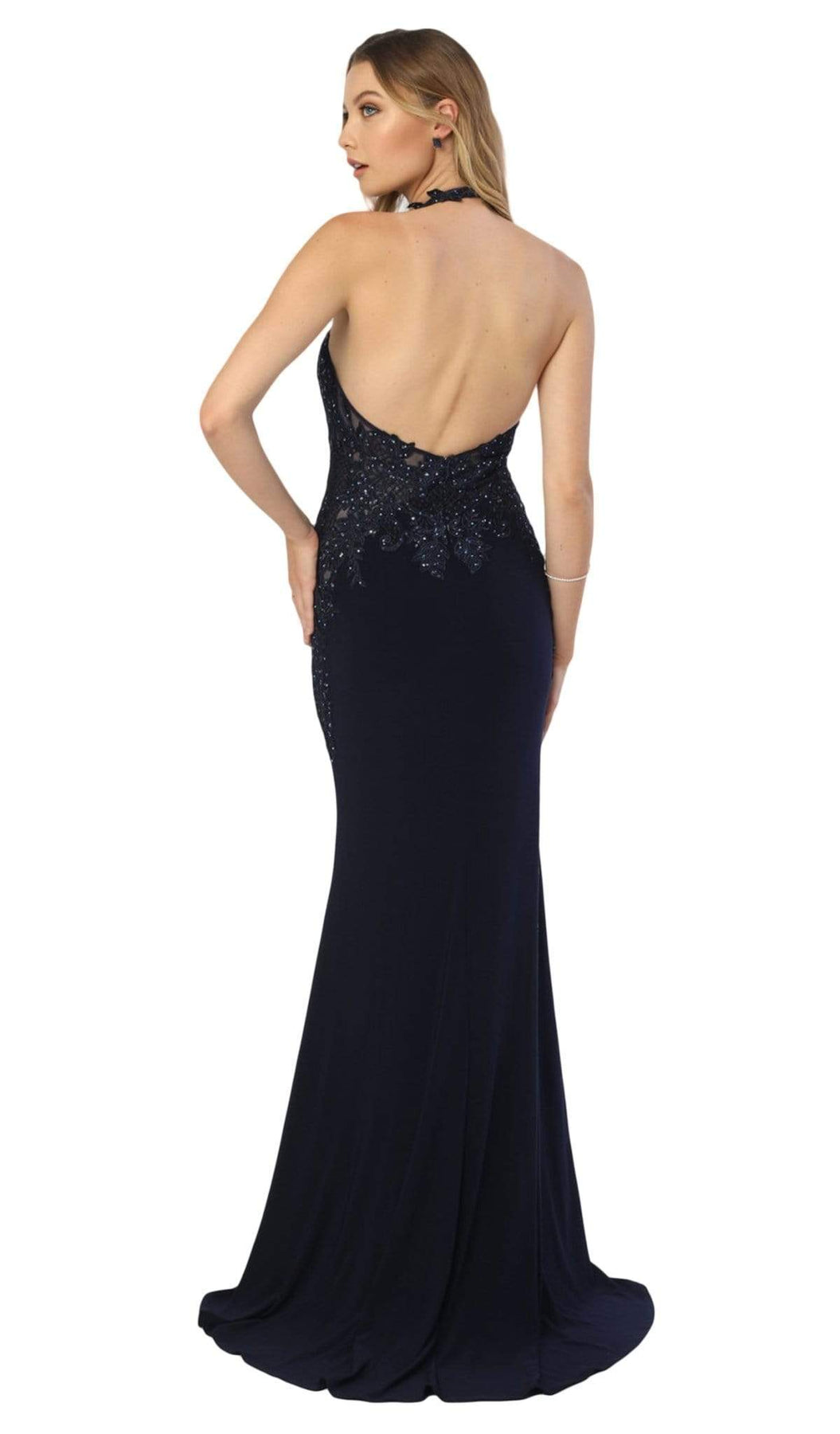 Nox Anabel - A175 Applique Halter Neck Trumpet Dress Special Occasion Dress