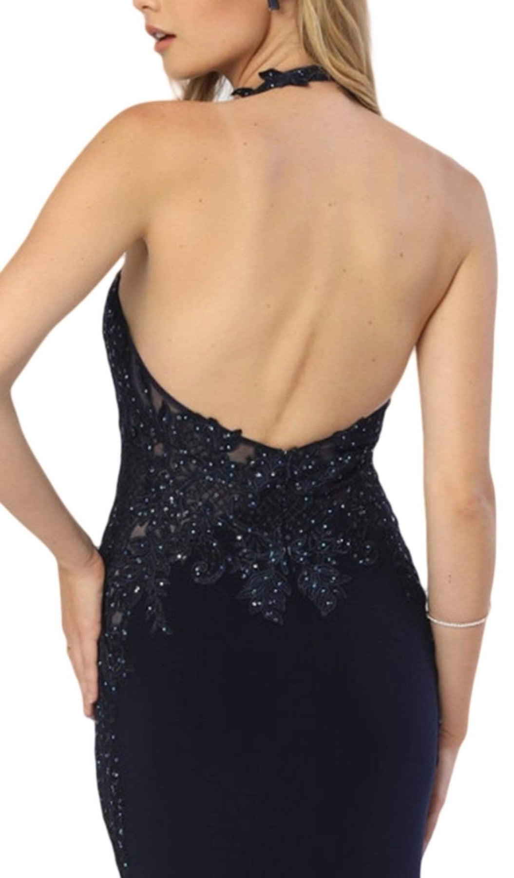 Nox Anabel - A175 Applique Halter Neck Trumpet Dress Special Occasion Dress