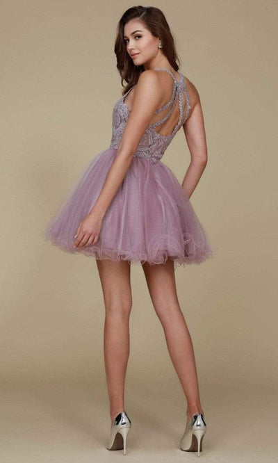 Nox Anabel - B652 Sparkly Lace Applique Bodice Tulle Cocktail Dress Cocktail Dresses