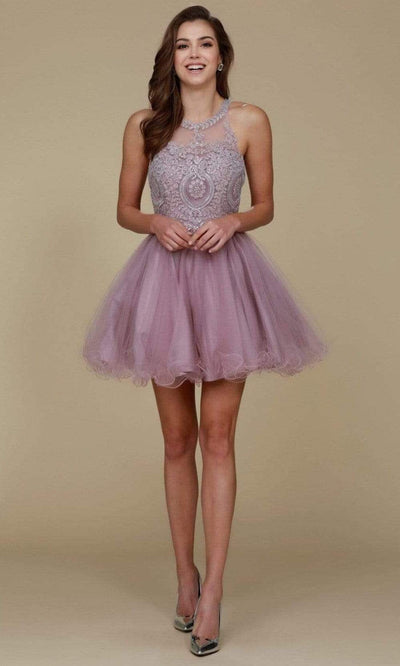 Nox Anabel - B652 Lace Tulle Cocktail Dress