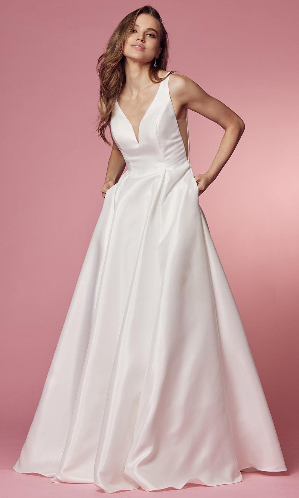 Nox Anabel Bridal E156PW - Sleeveless Bridal Dress Bridal Dresses 2 / White
