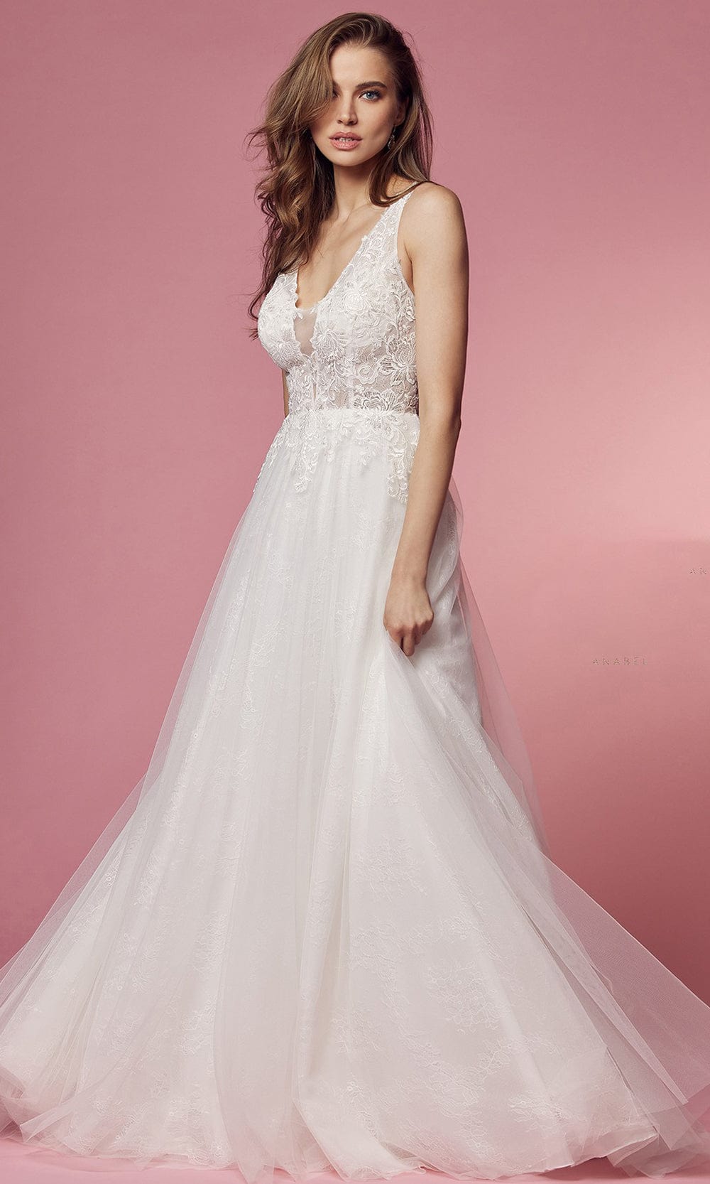 Nox Anabel Bridal JE920 - V-Neck Lace Bridal Gown Bridal Dresses