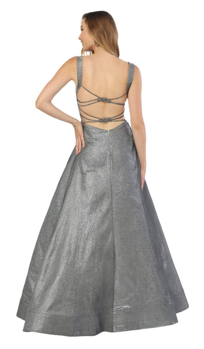 Nox Anabel - C240 Glimmering Square Neck Strappy Back A-Line Gown Special Occasion Dress