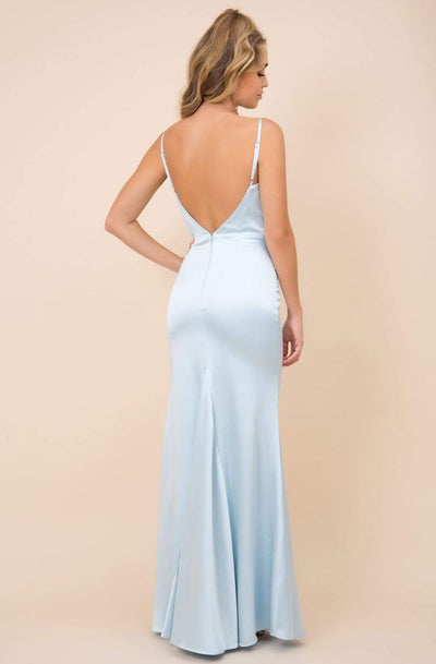 Nox Anabel - C302 Sleeveless Cowl Neckline Sheath Satin Gown Evening Dresses