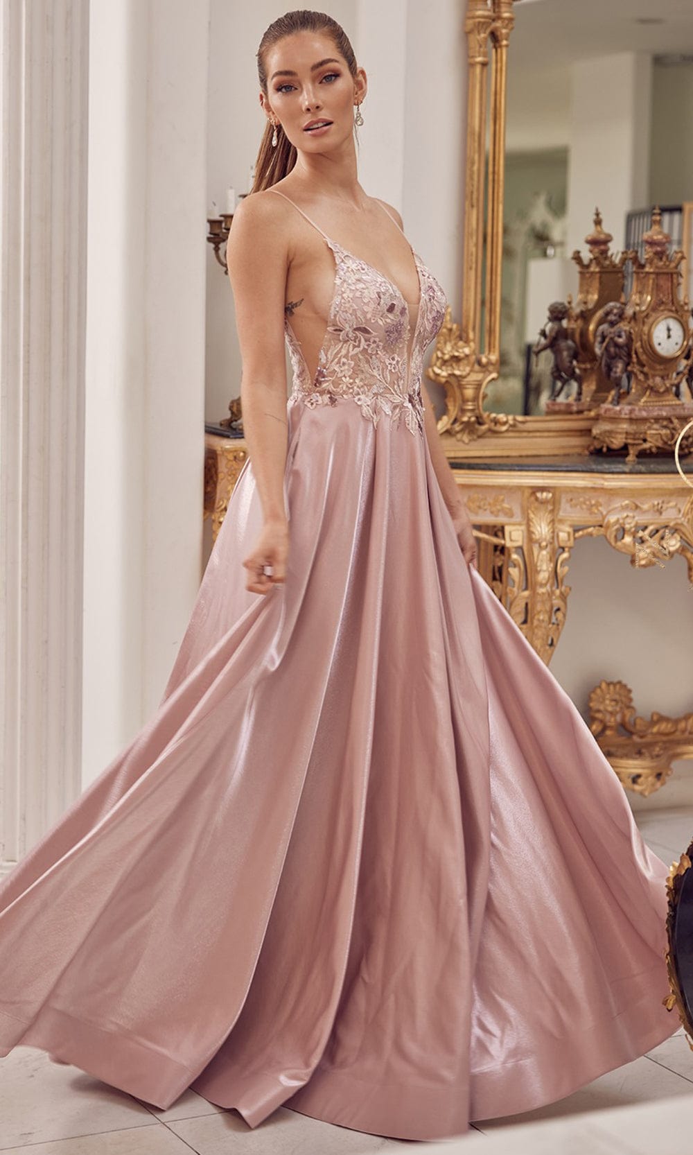 Nox Anabel E1004 - Floral A-Line Prom Dress Prom Dresses