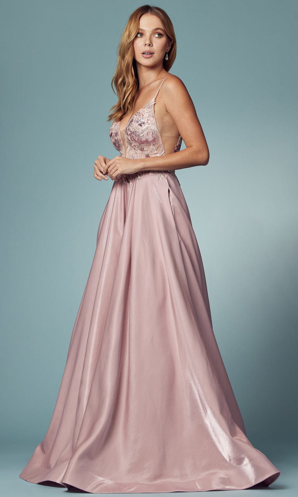 Nox Anabel E1004 - Floral A-Line Prom Dress Prom Dresses