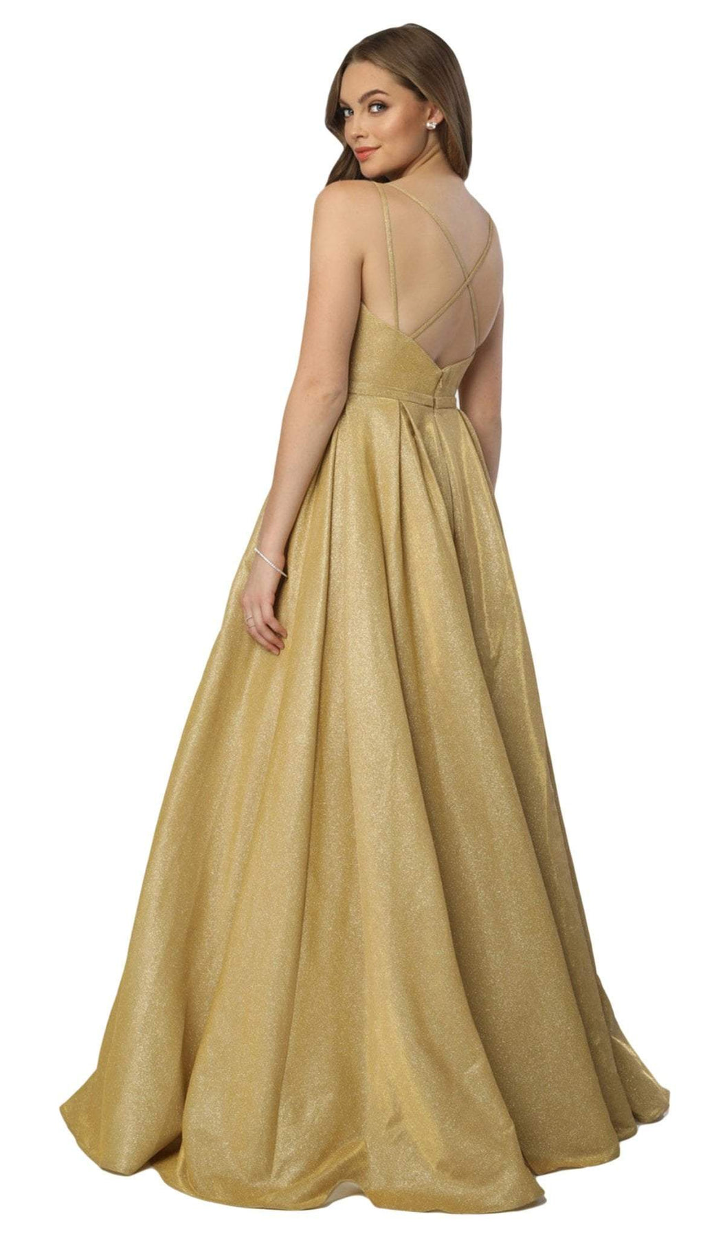 Nox Anabel - E228 Sleeveless V-neck Pleated Ballgown Special Occasion Dress