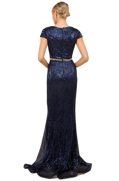 Nox Anabel - F338 Cap Sleeve Sequined Mermaid Gown Mother of the Bride Dresses