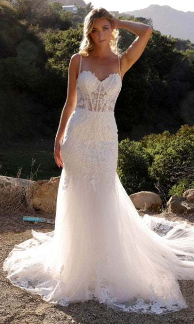 Nox Anabel JE1014L - Sophisticated Satin Sheath Gown Wedding Dresses