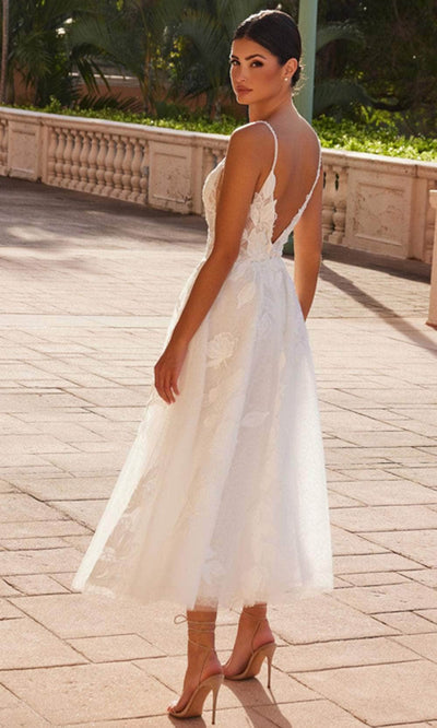 Nox Anabel JE1027 - Romantic A-Line Dress with Deep V Wedding Dresses