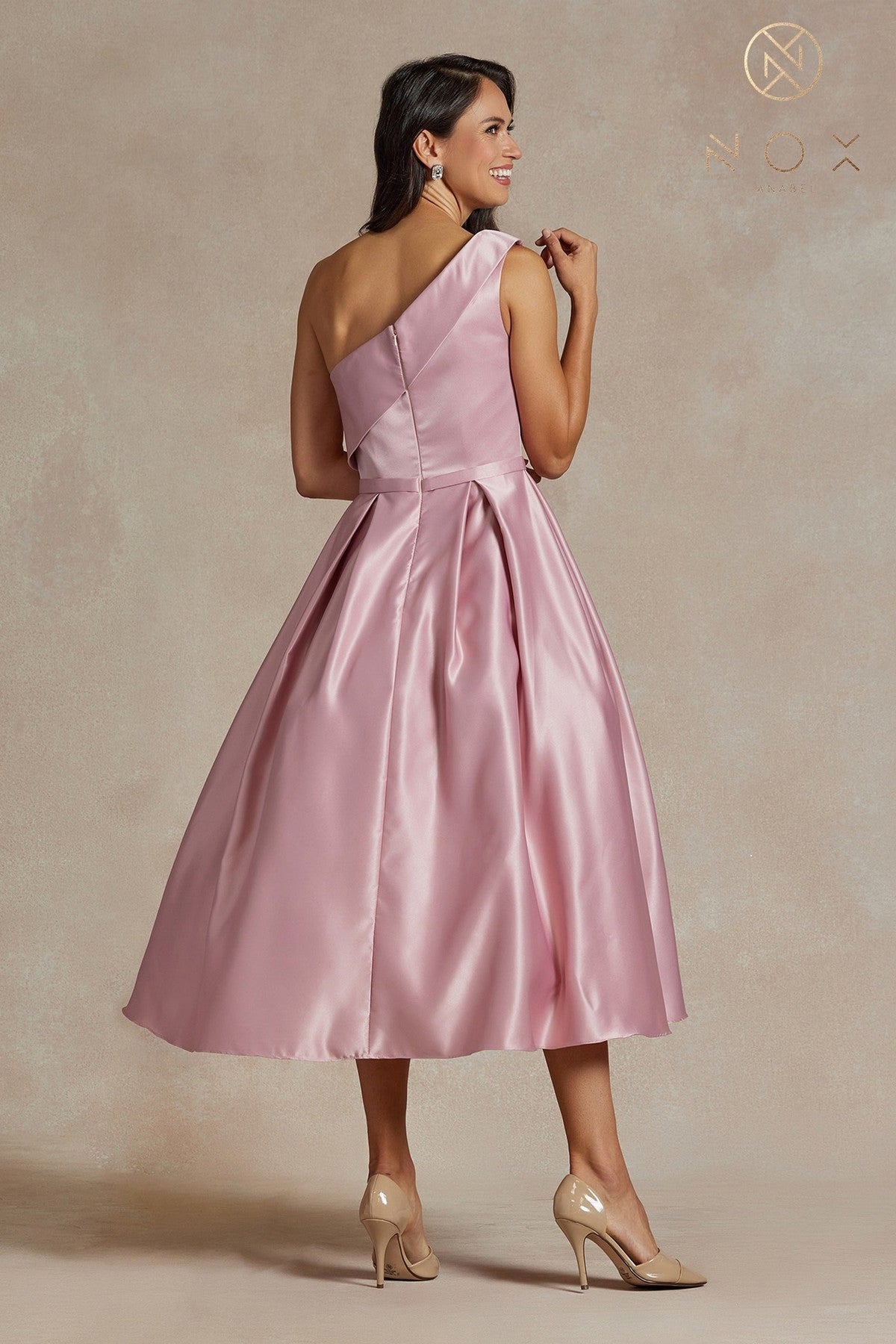Nox Anabel JE931 Asymmetric Pleated A-Line Formal Dress