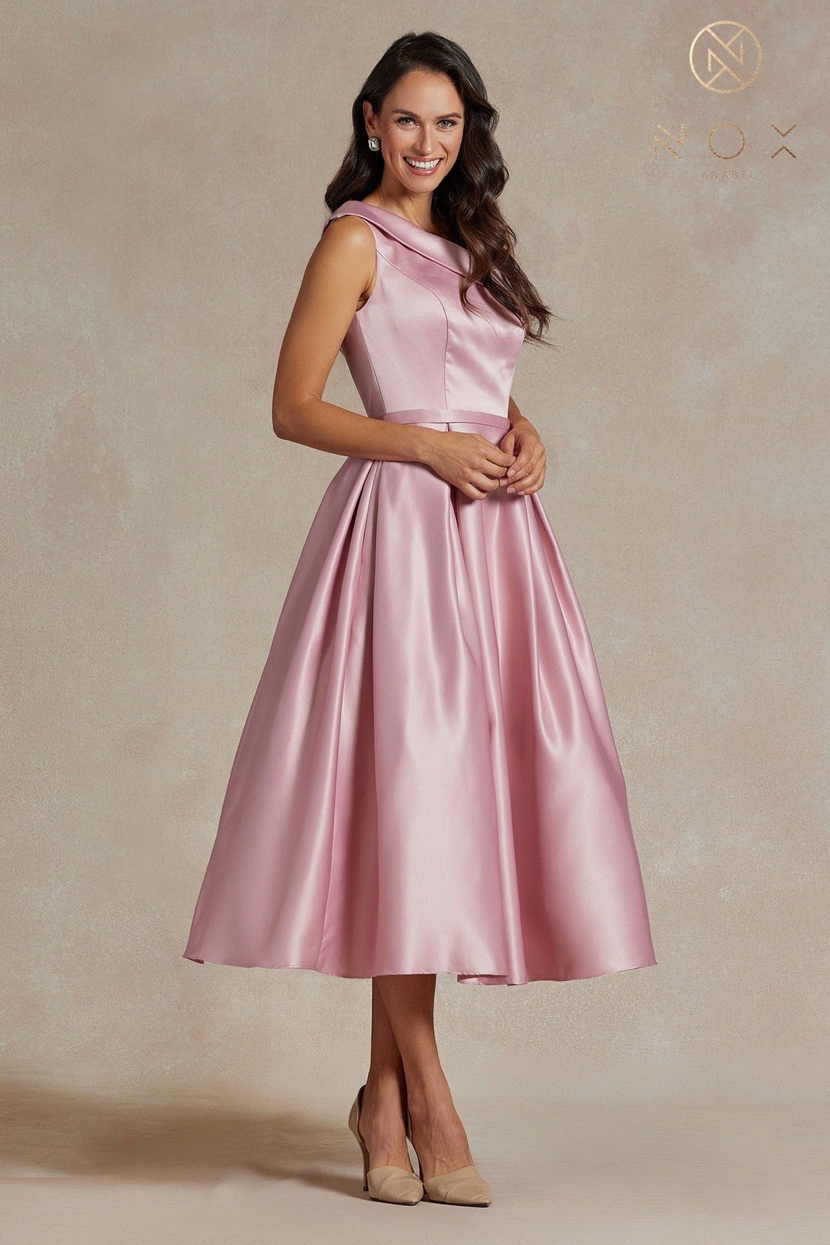 Nox Anabel JE931 Asymmetric Pleated A-Line Formal Dress