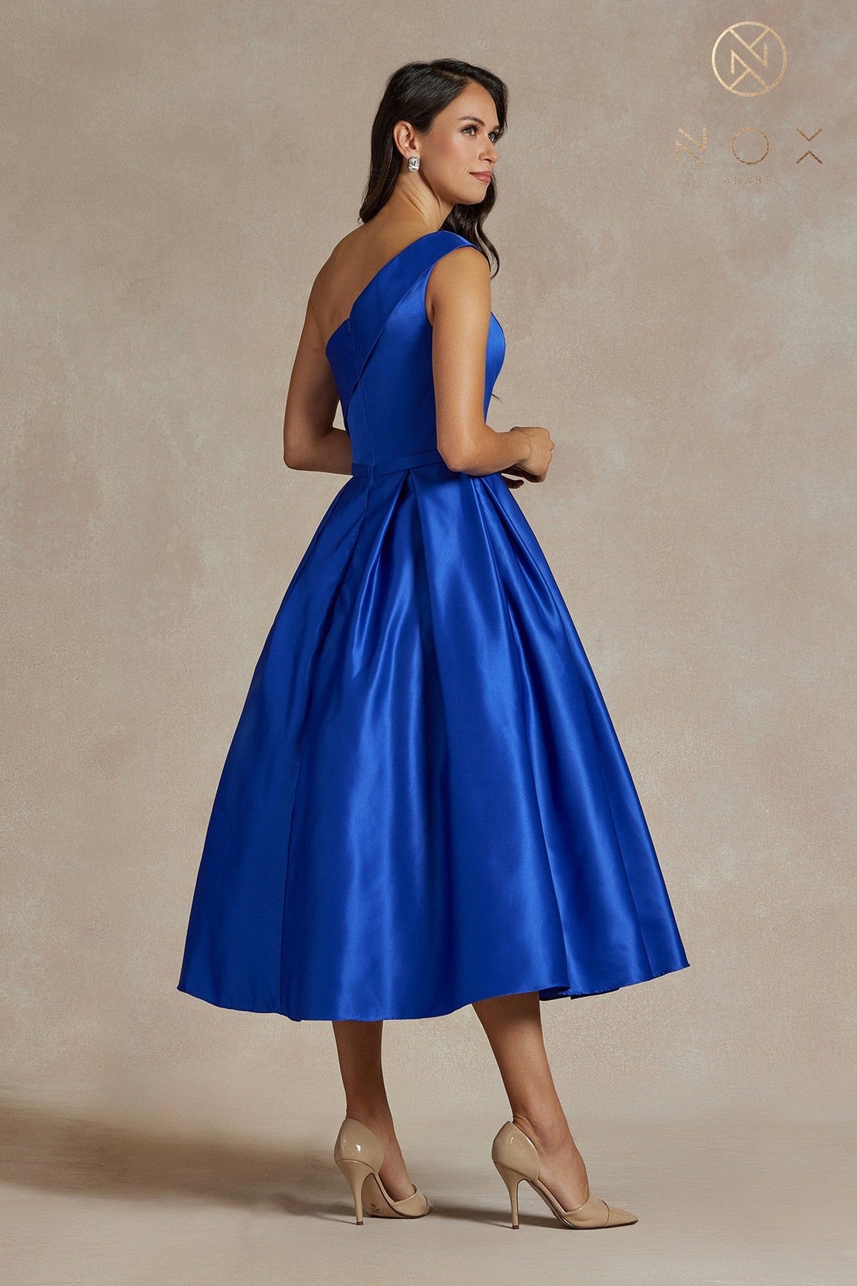 Nox Anabel JE931 Asymmetric Pleated A-Line Formal Dress