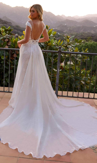 Nox Anabel JE995L - Elegant V-neck Dress with Train Bridal Dresses