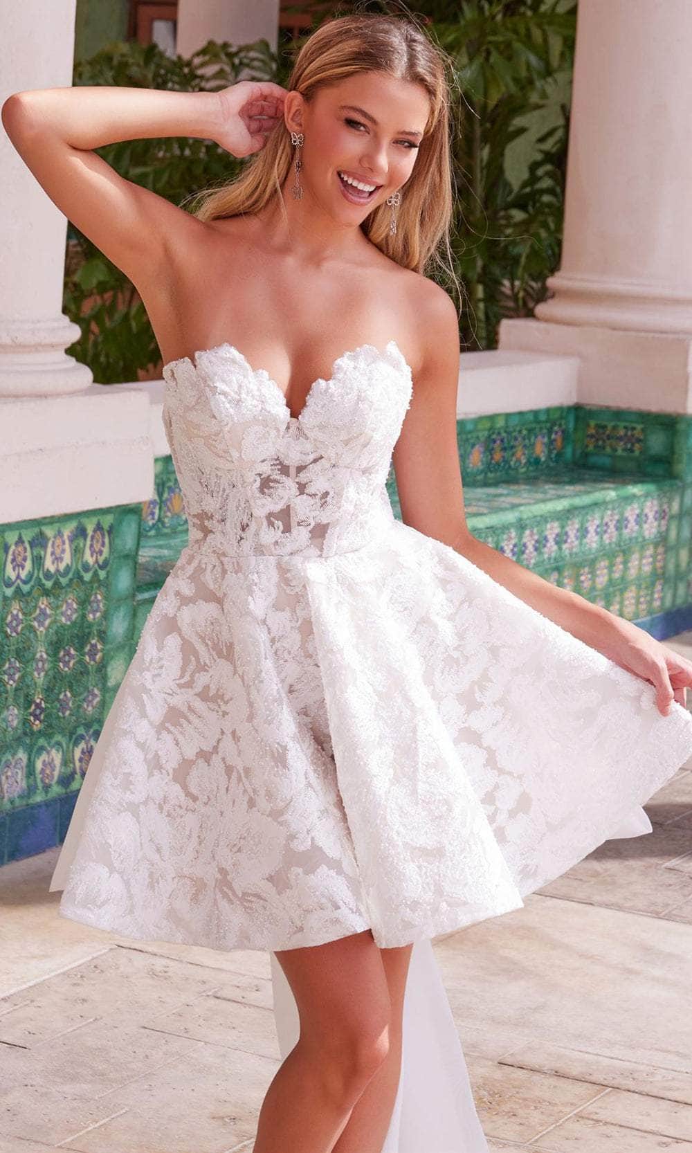 Nox Anabel JQ1017 - Tulle A-Line Dress with Train Cocktail Dresses