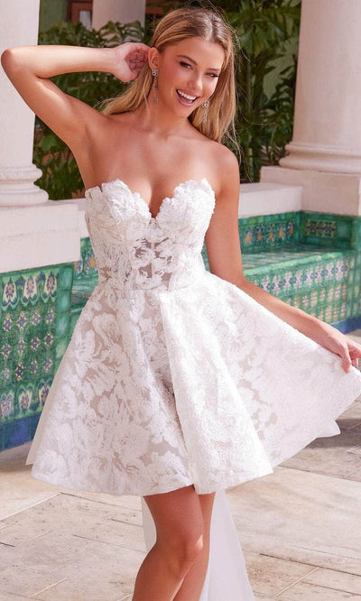 Nox Anabel JQ1017 - Tulle A-Line Dress with Train Cocktail Dresses