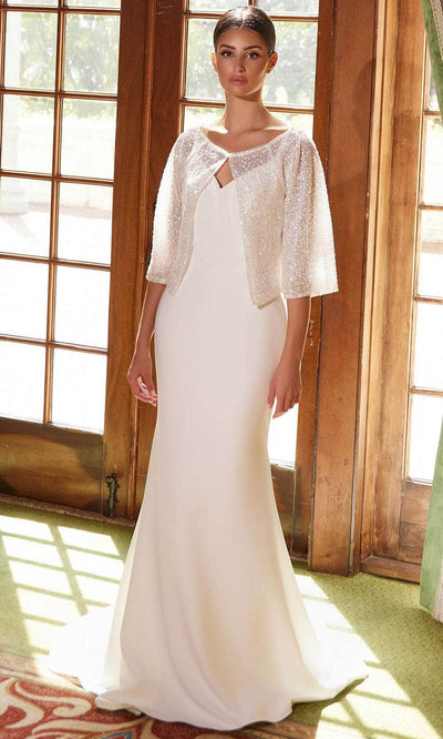 Nox Anabel JW1030 - Timeless V-Neck Satin Dress Wedding Dresses