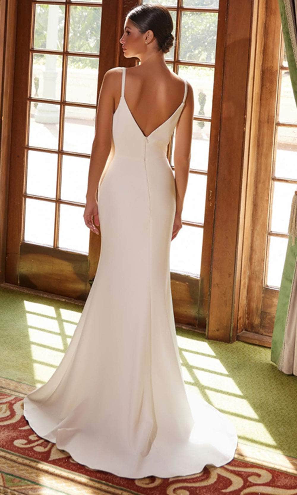 Nox Anabel JW1030 - Timeless V-Neck Satin Dress Wedding Dresses