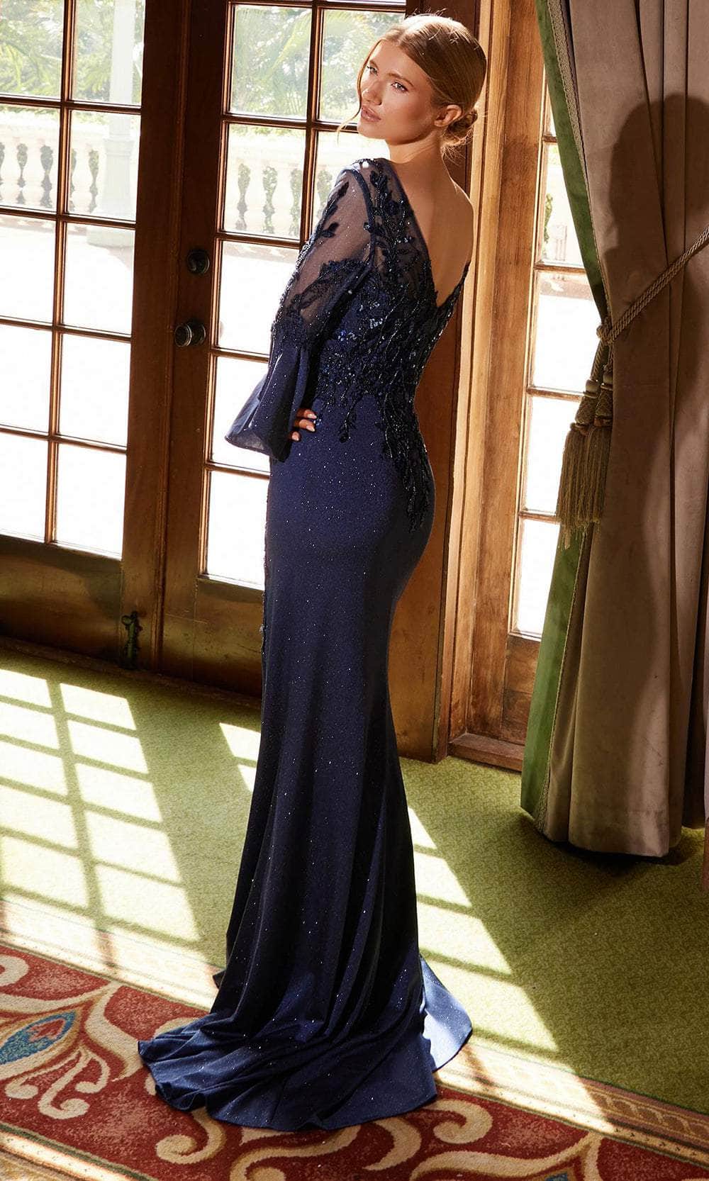 Nox Anabel MD129 - Bell Sleeve Floral Detail Dress Mother of the Bride Dresses