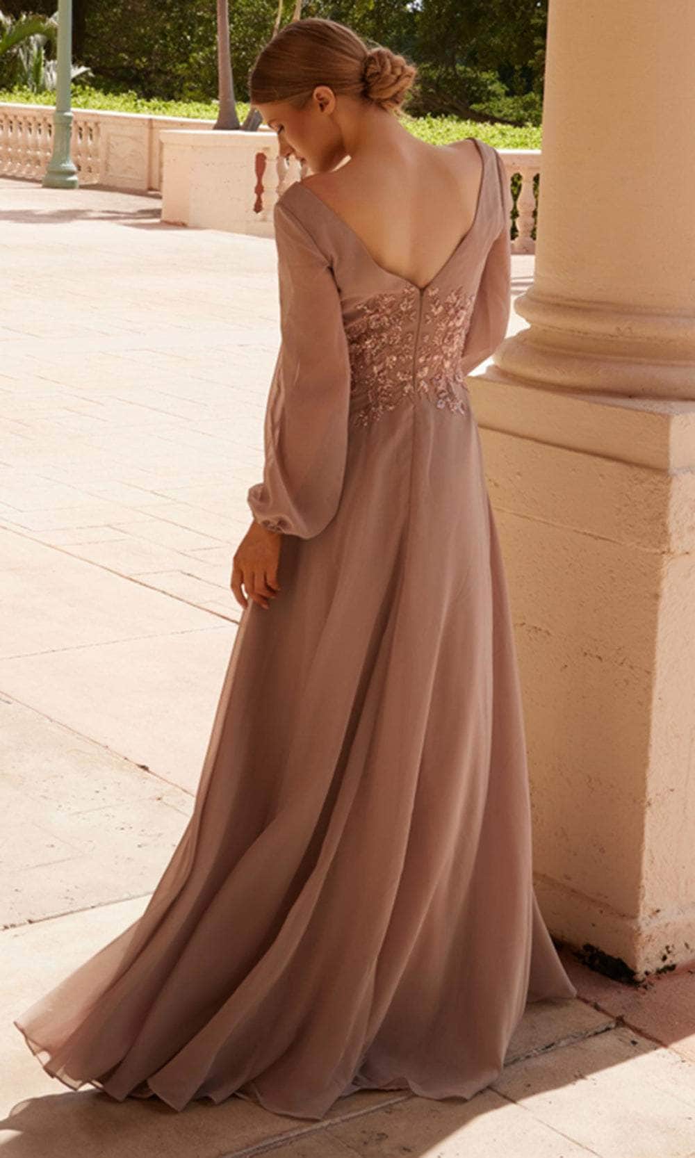 Nox Anabel ME128 - Chiffon A-line Gown with V-Neck Special Occasion Dress