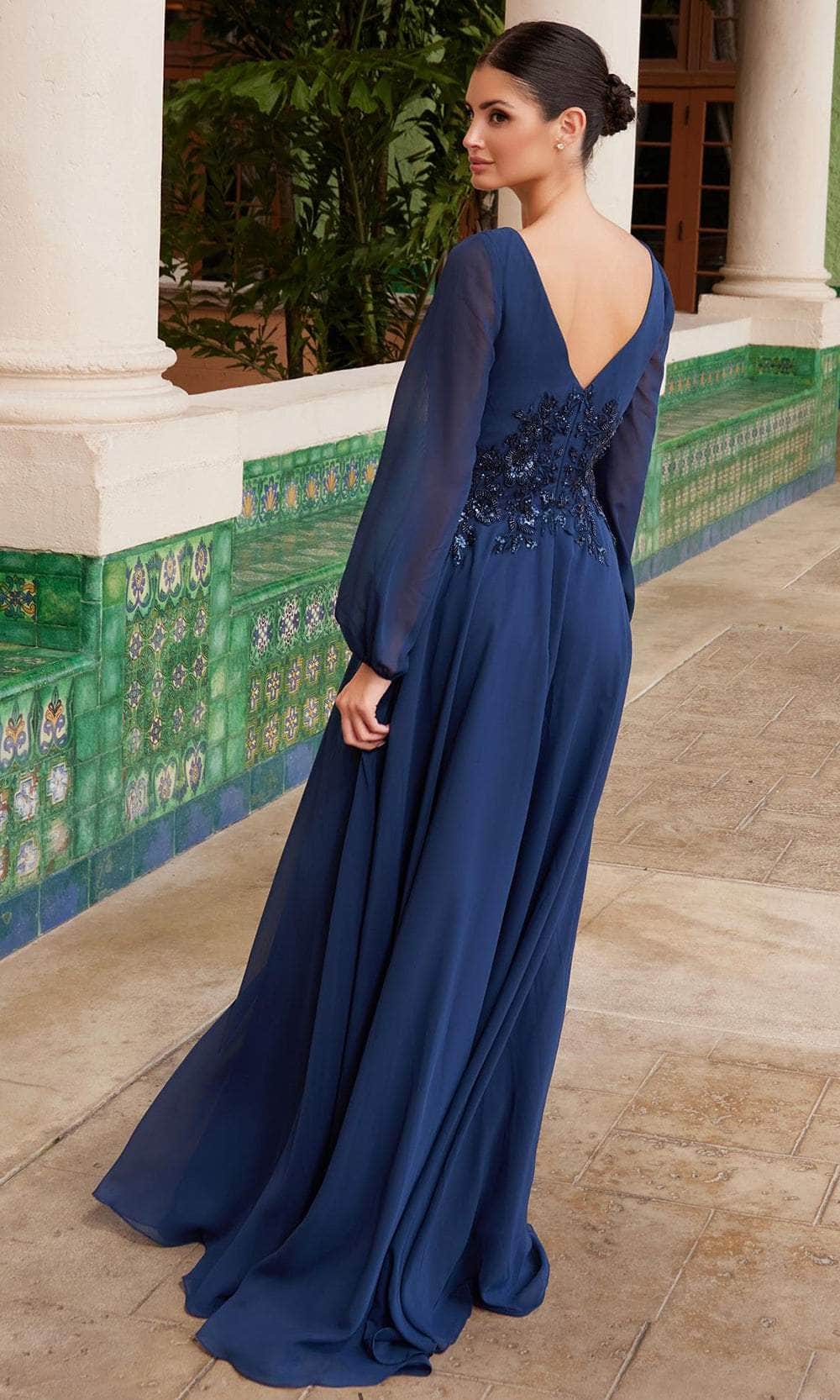 Nox Anabel ME128 - Chiffon A-line Gown with V-Neck Special Occasion Dress