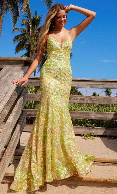 Nox Anabel Q1540 - Sequined Embellished Evening Dress Evening Dresses