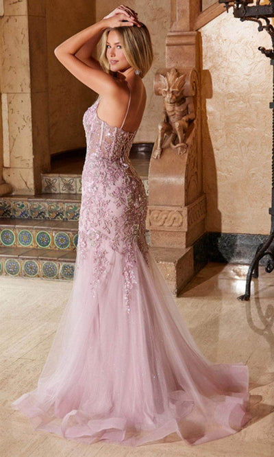 Nox Anabel Q1541 - Romantic Lace Sheath Gown Evening Dresses