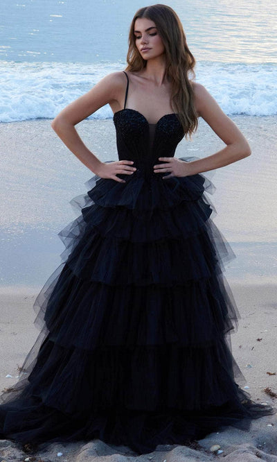 Nox Anabel Y1545 - Glamorous sequined ballgown with ruffles Ball Gowns