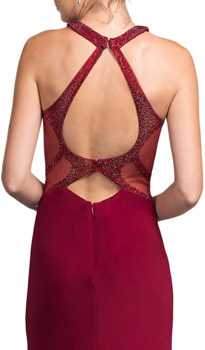 Ornate Halter Sheath Prom Dress Prom Dresses