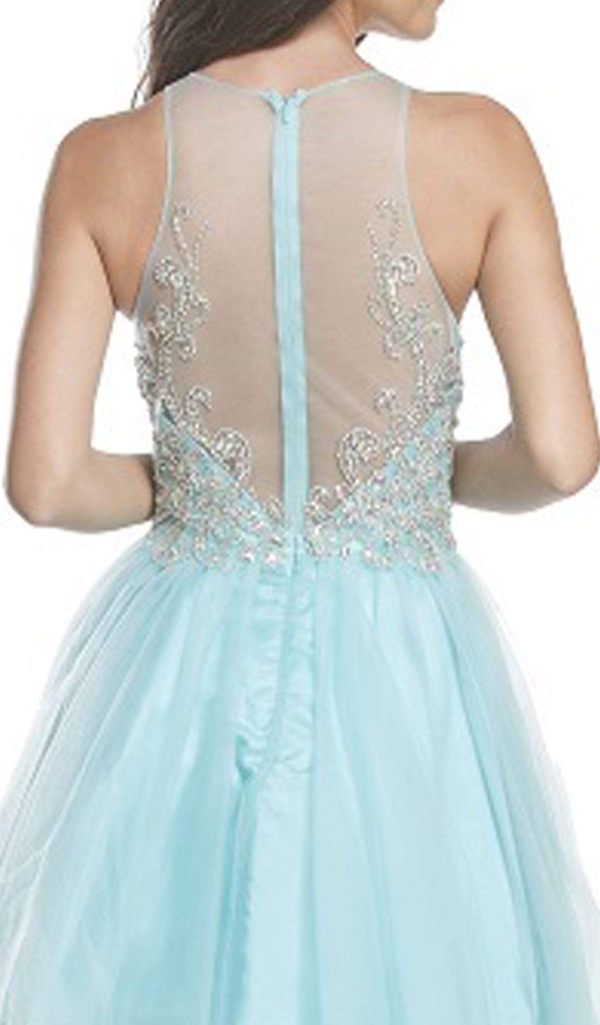 Ornate Sheer Halter A-line Homecoming Dress Homecoming Dresses