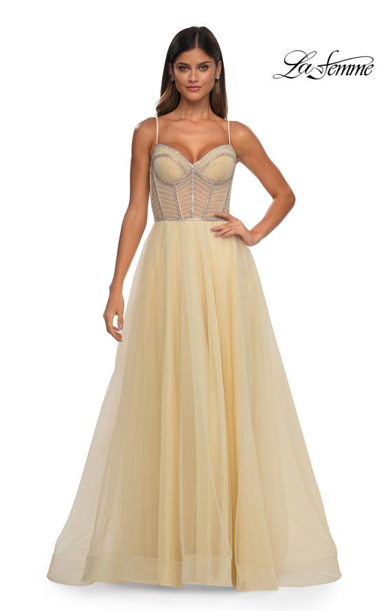 La Femme 32675 - Rhinestone Sleeveless Prom Gown