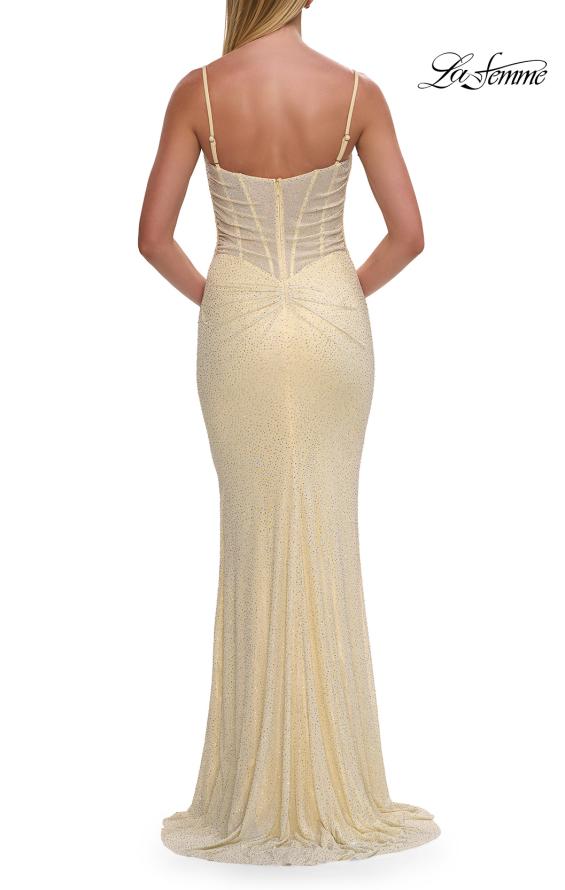 La Femme 33272 - Cowl Neck Rhinestone Encrusted Dress