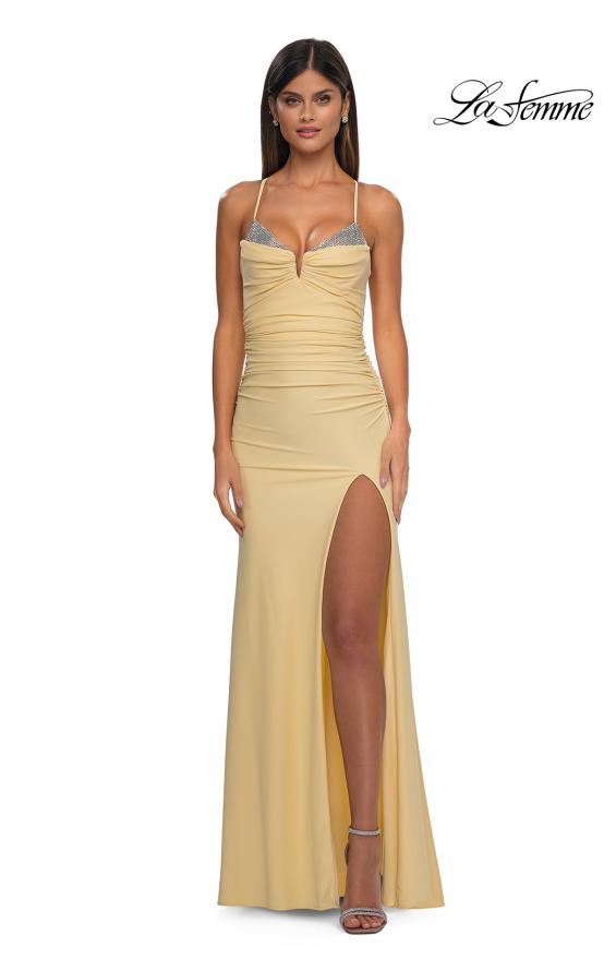 La Femme 32851 - Ruched  Jersey Prom Gown