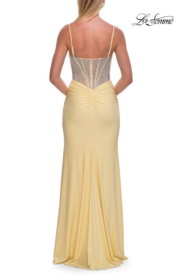 La Femme 33357 - Embellished Sheath Prom Dress with Slit