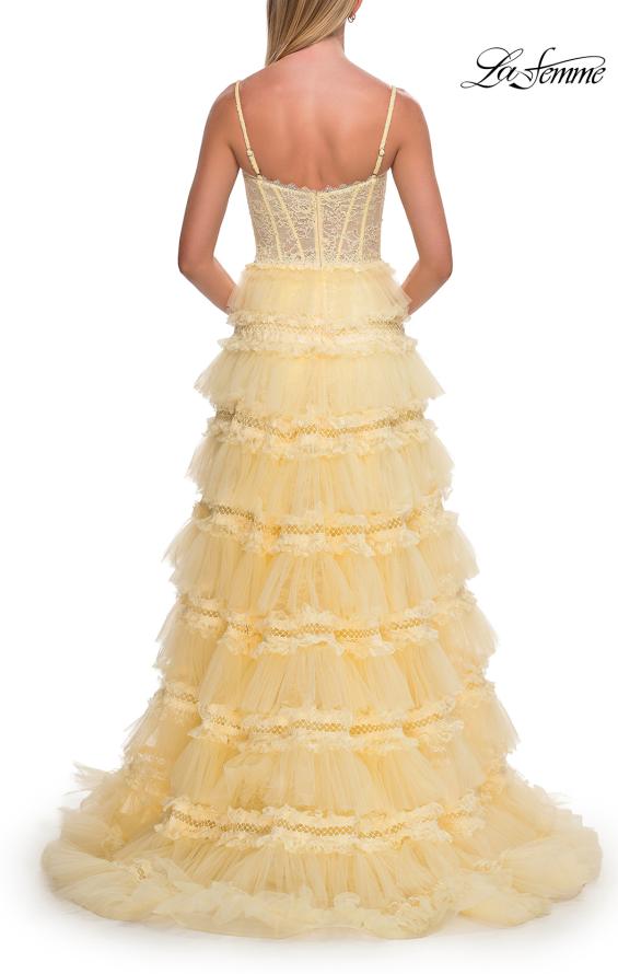 La Femme 33493 - Scoop Neckline Ruffle A-Line Gown