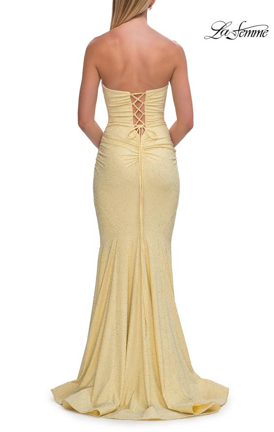 La Femme 33360 - Ruched Beaded Mermaid Prom Gown