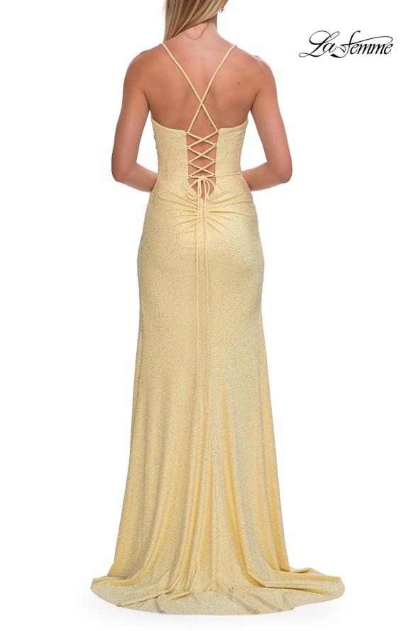 La Femme 33340 - Bead Embellished Lace-Up Back Gown