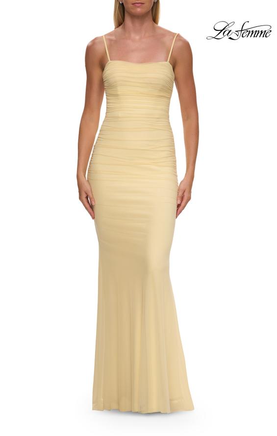 La Femme 33560 - Ruched Jersey Sleeveless Prom Gown