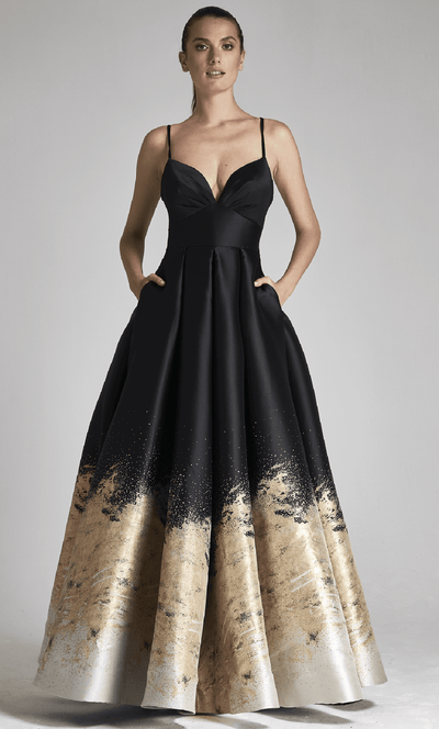 Hynes Park M0038 - Deep V-Neck Gown