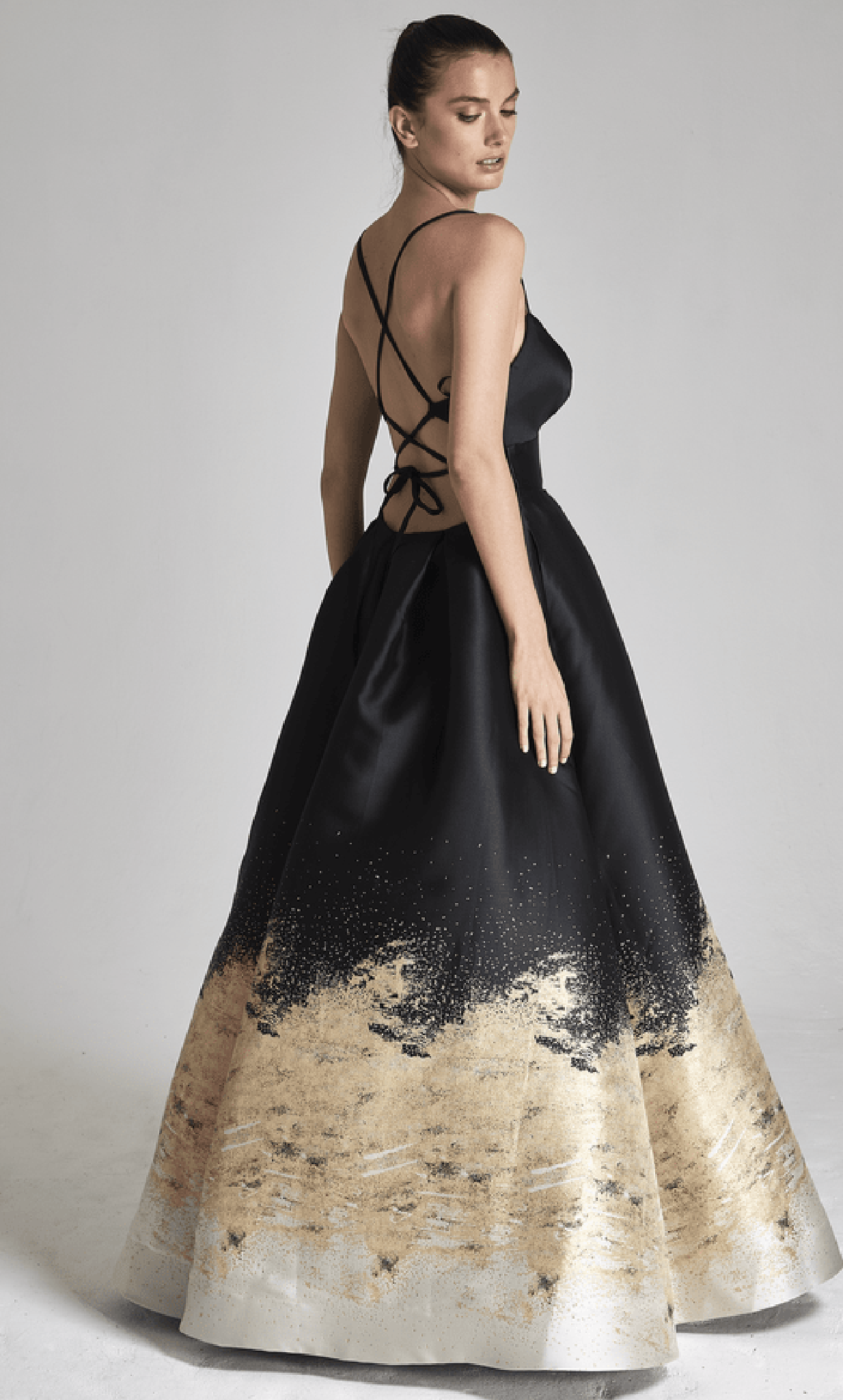 Hynes Park M0038 - Deep V-Neck Gown