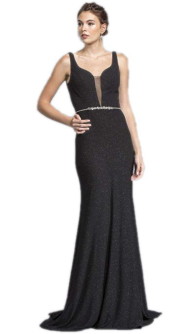 Plunging V-neck Sheath Prom Dress Dress