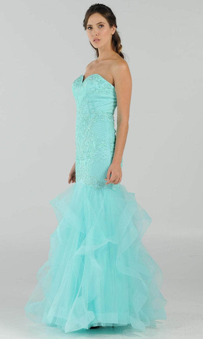 Poly USA 8198 - Strapless Ruffled Skirt Prom Dress Prom Dresses