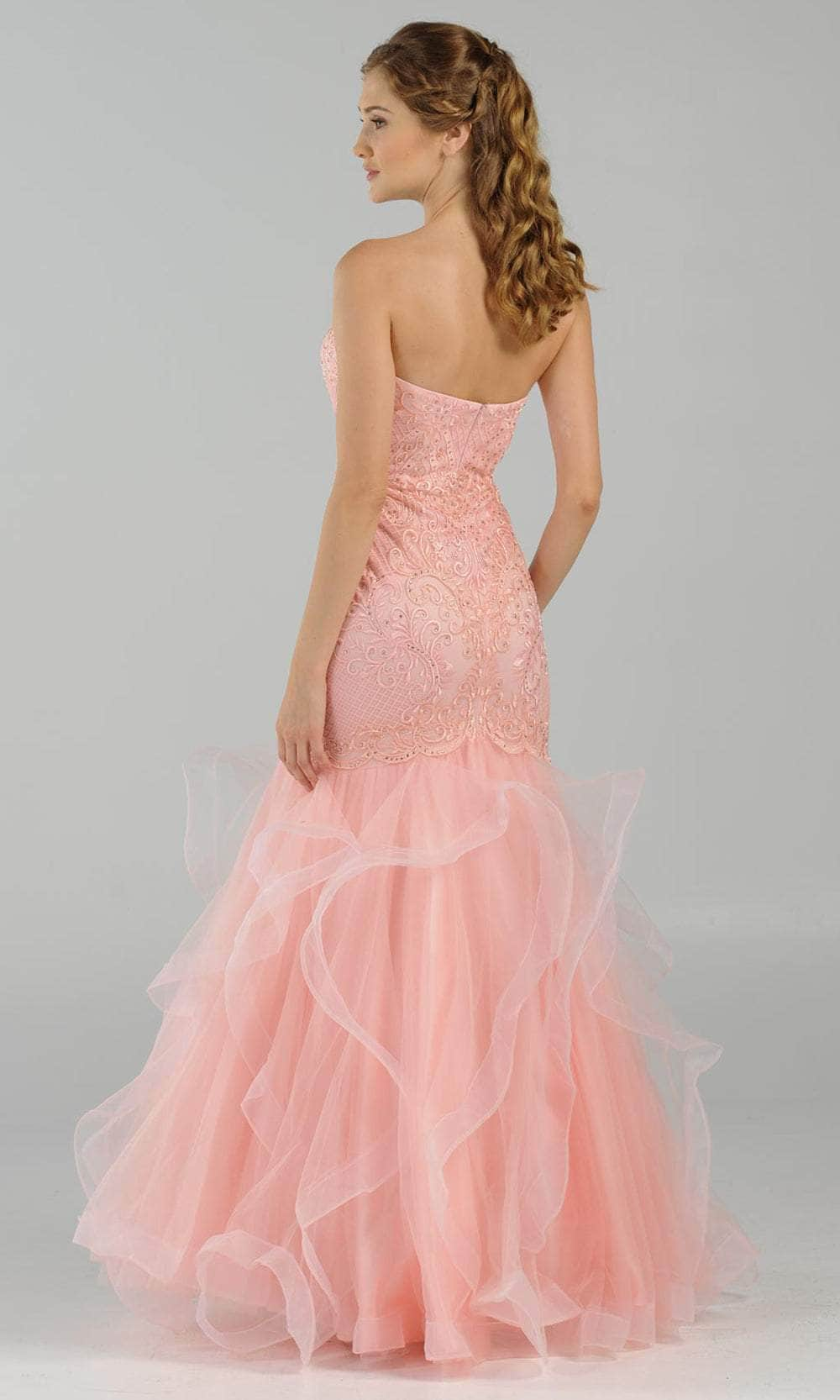 Poly USA 8198 - Strapless Ruffled Skirt Prom Dress Prom Dresses