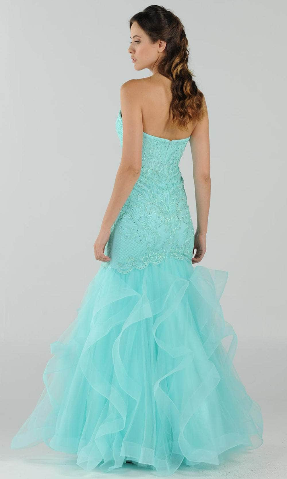 Poly USA 8198 - Strapless Ruffled Skirt Prom Dress Prom Dresses