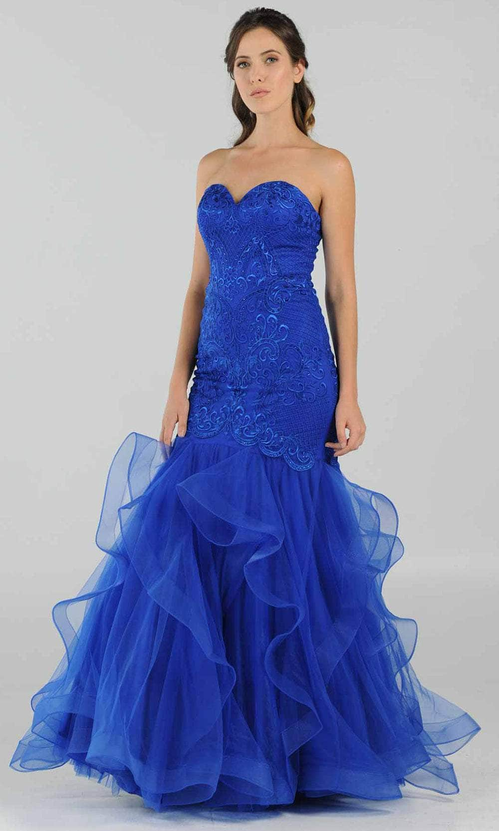 Poly USA 8198 - Strapless Ruffled Skirt Prom Dress Prom Dresses