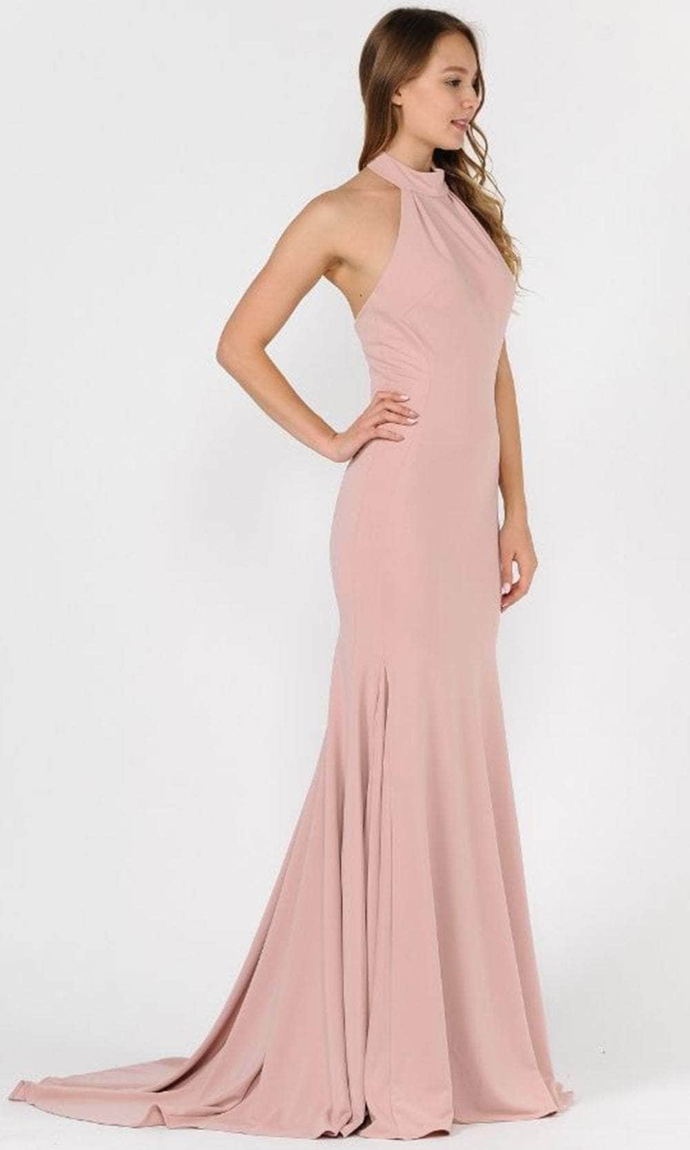 Poly USA 8252 - Halter Mermaid Prom Dress Prom Dresses XS / Rose Gold