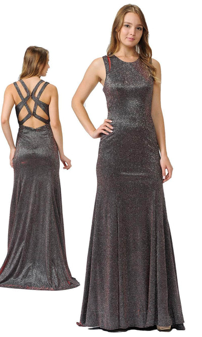 Poly USA 8342 - Cutout Back Glitter Prom Dress Evening Dresses