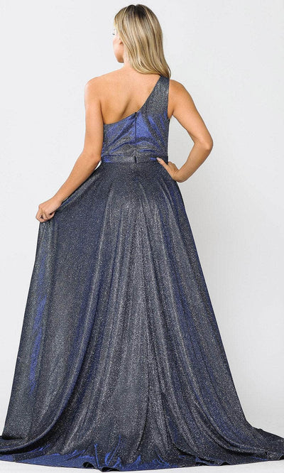 Poly USA 8430 - Asymmetrical One-Shoulder Neckline Glittered Gown Prom Dresses