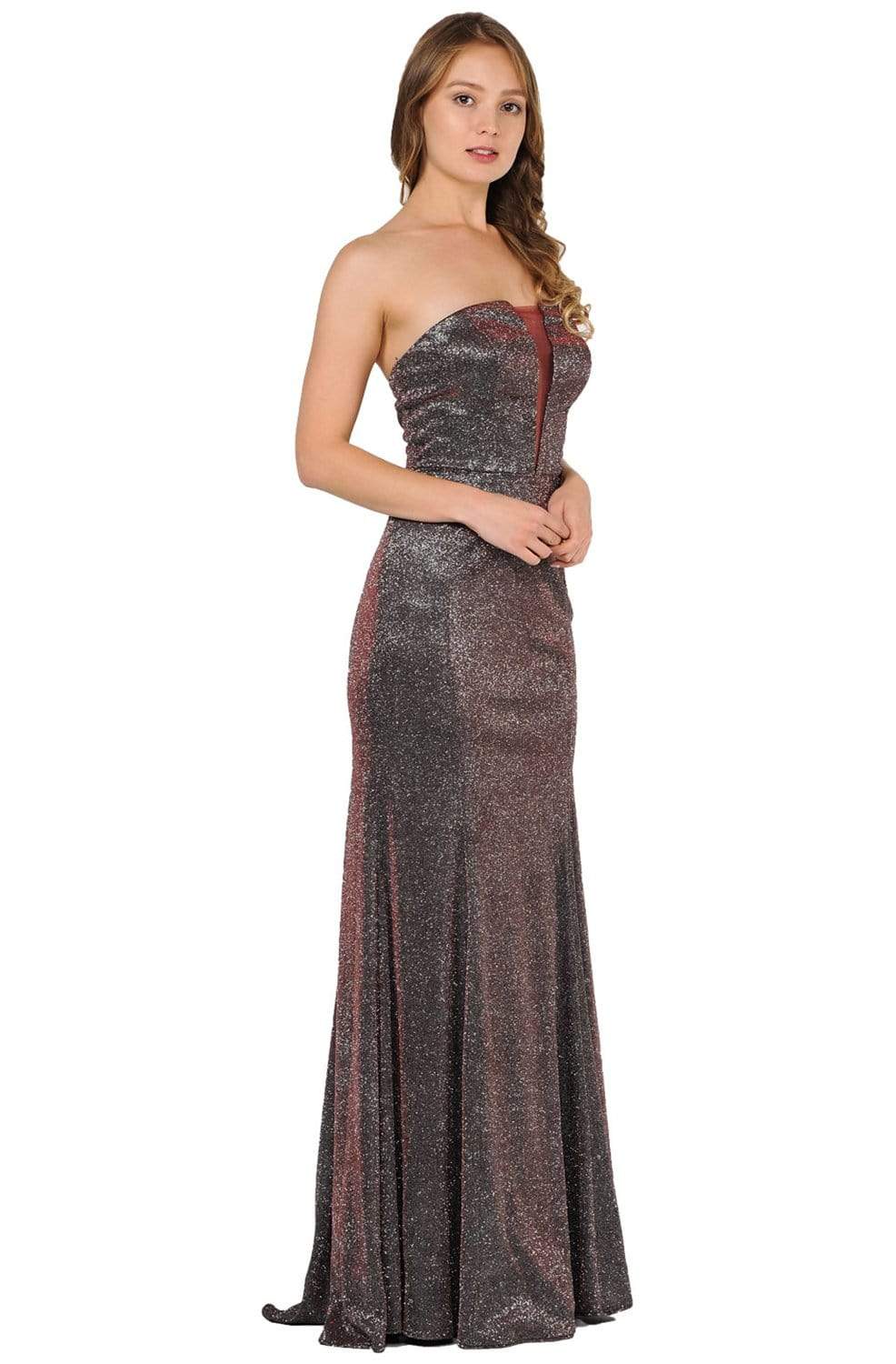 Poly USA - 8490 Glitter Strapless Trumpet Gown Evening Dresses